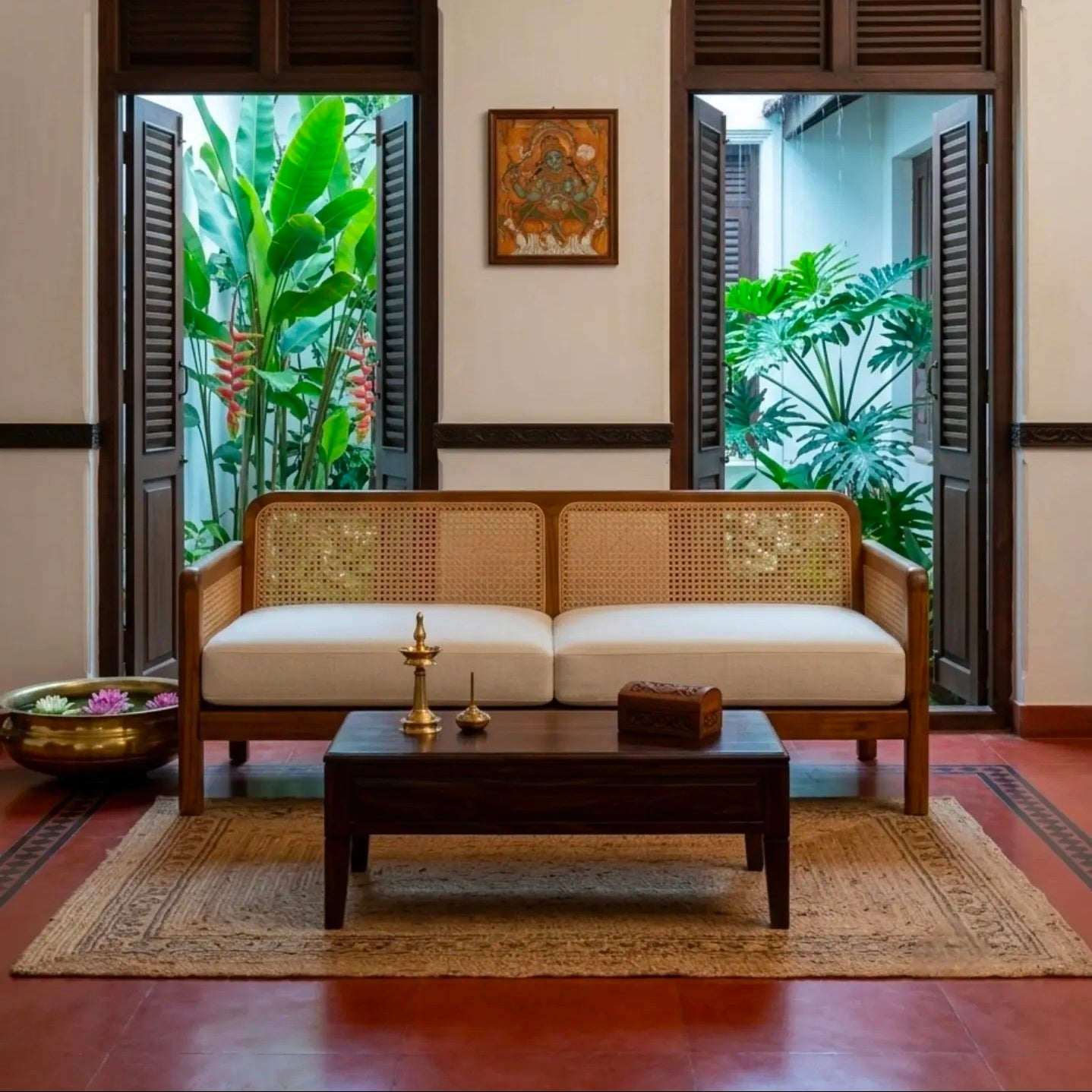 Cane Living Sofa