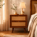 Cane Storage Bed Side Table