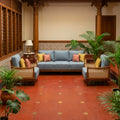 Modern Cane Sofa