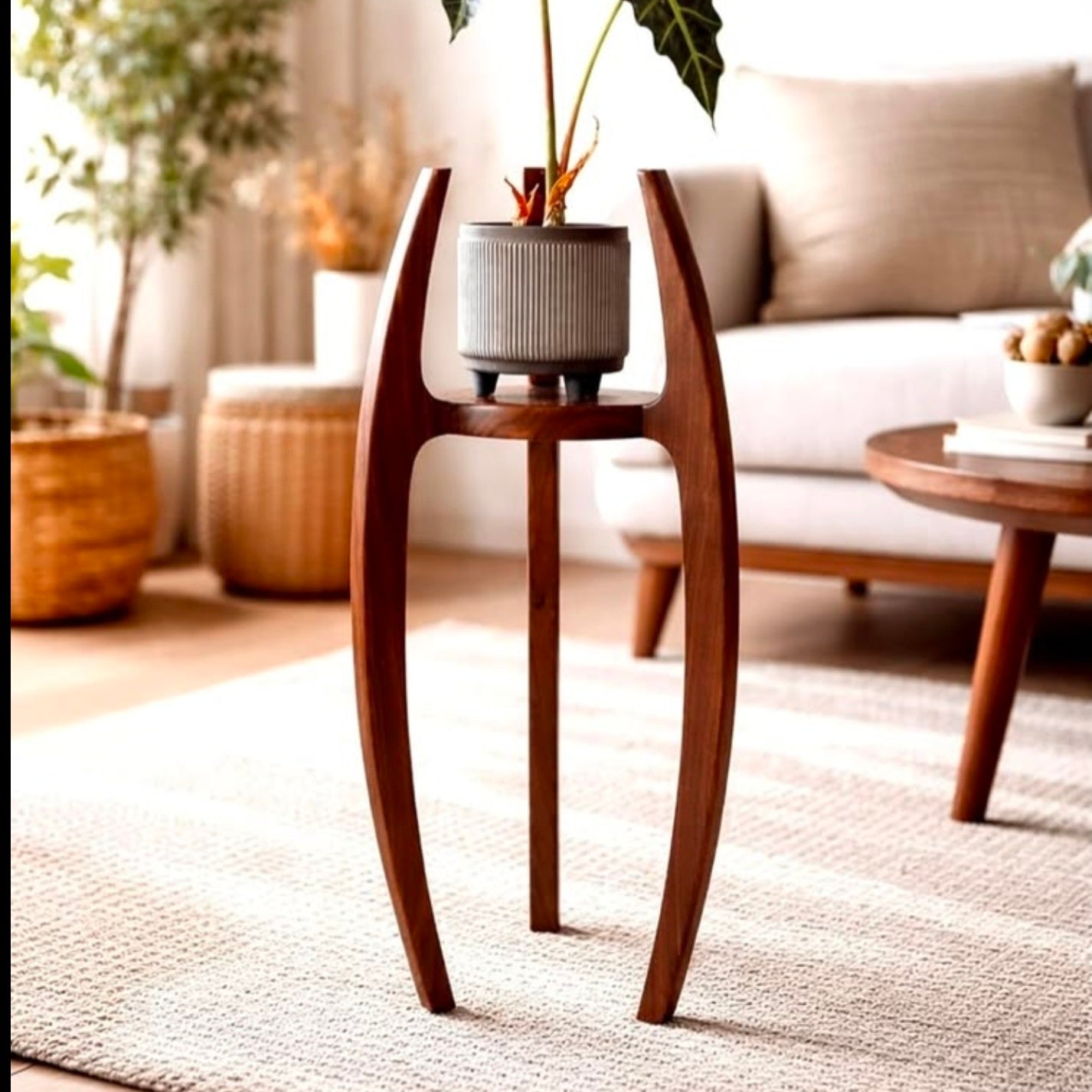 Long Bow Type Plant Stand